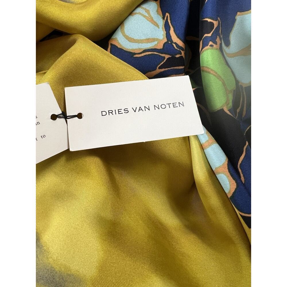 Dries Van Noten Sequin Yellow Floral Silk Delville Midi Dress Runway Size 38 - Picture 10 of 16